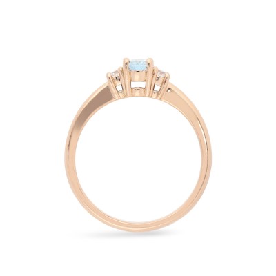 Good Mood Grau Aquamarine and Rose Gold Ring