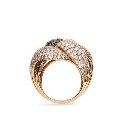 Bow Grau Ring Yellow Gold and Diamonds