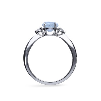 Solitaire Ring Grau White Gold & Aquamarine