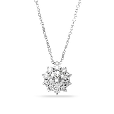 Grau Rosette Necklace White Gold and Diamonds