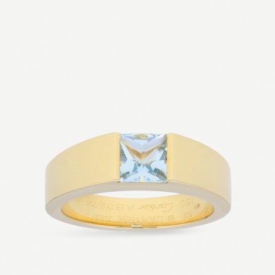 Cartier Tank Ring 18k Yellow Gold with Aquamarine