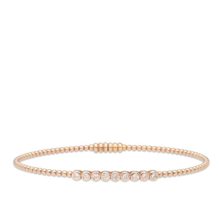 Pulsera Bollicine con Diamantes y Oro Rosa