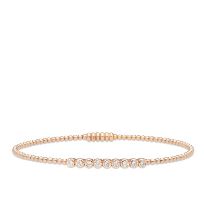 Pulsera Bollicine con Diamantes y Oro Rosa
