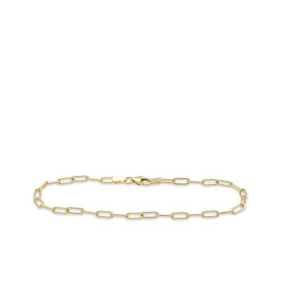 Yellow Gold Paperclip Bracelet