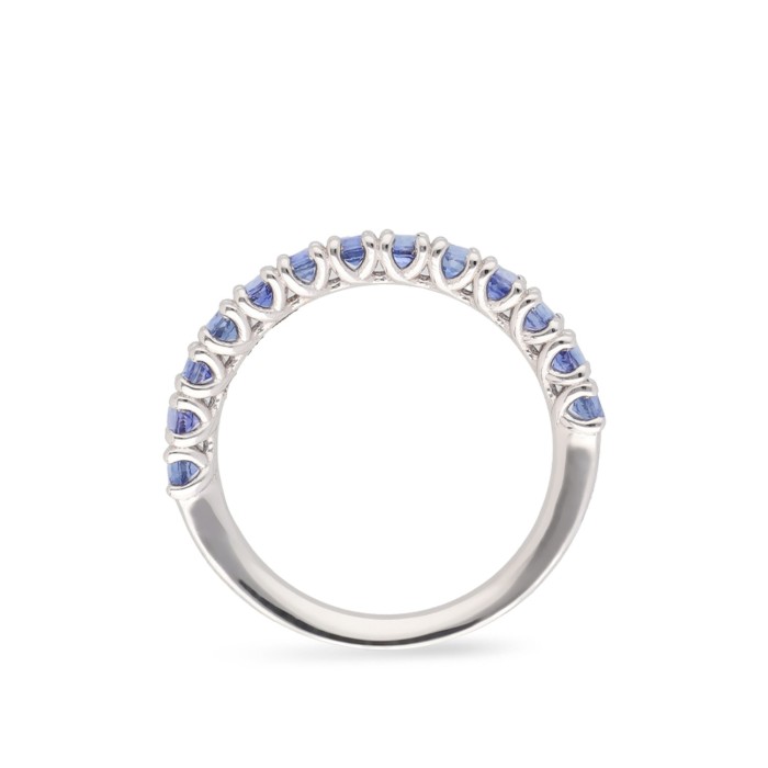 Mitja Aliança d’Or Blanc i Safirs Blaus
