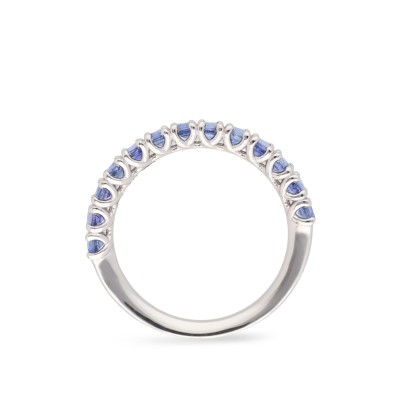 Mitja Aliança d’Or Blanc i Safirs Blaus