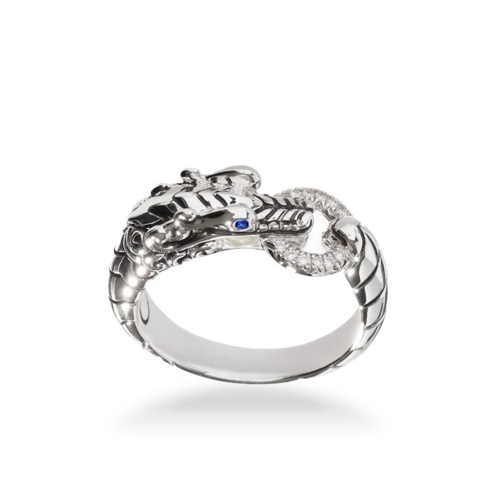 Naga Heritage Silver Ring with Diamond