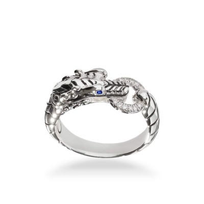 Naga Heritage Silver Ring with Diamond