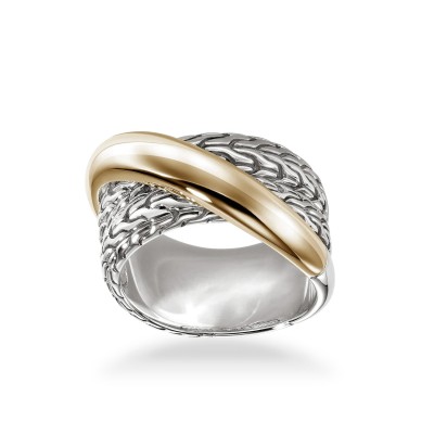 JH Essentials Gold & Silver Crossover Ring