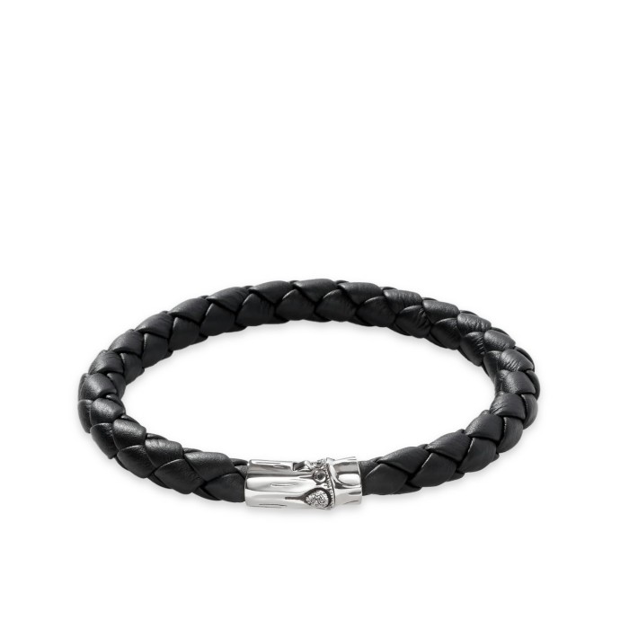 John Hardy Bamboo Leather & Silver Bracelet