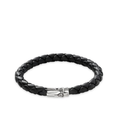 John Hardy Bamboo Leather & Silver Bracelet