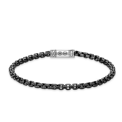 4MM Black Silver Bracelet