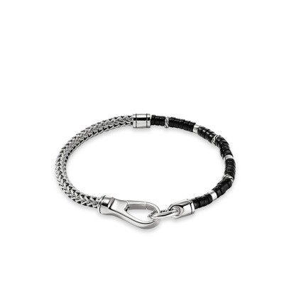 Pulsera Heishi 4mm Onyx en Plata Esterlina