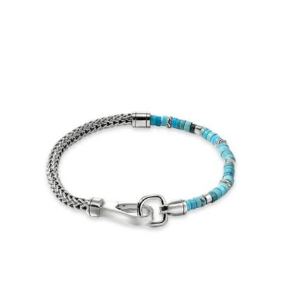 Pulsera Heishi de Plata y Turquesa Tratada