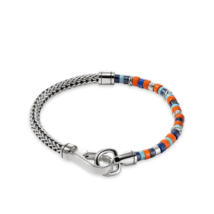 Pulsera Heishi en Plata con Lapislázuli