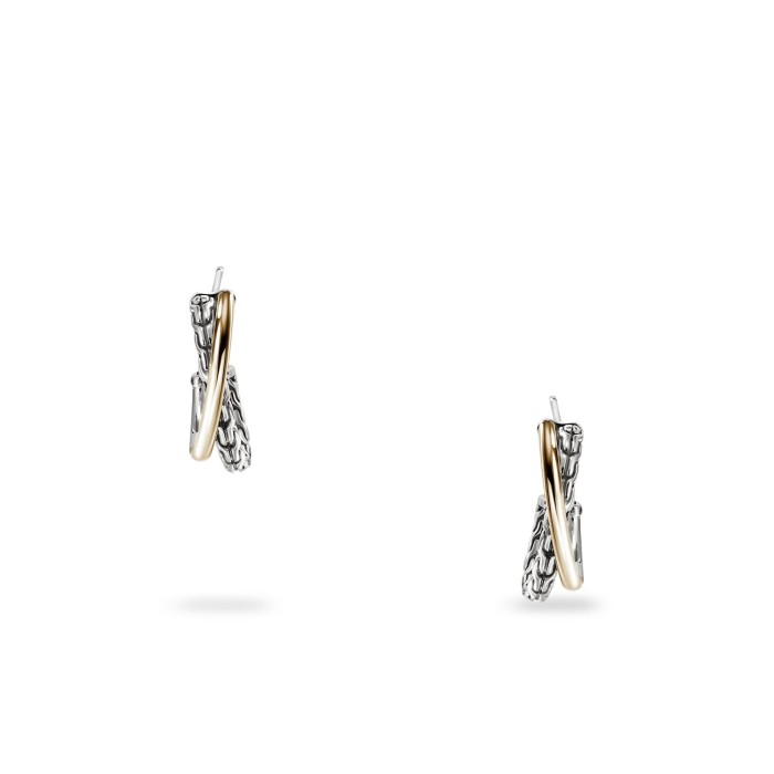 Essential Crossover Earrings - Gold & Sterling Silver