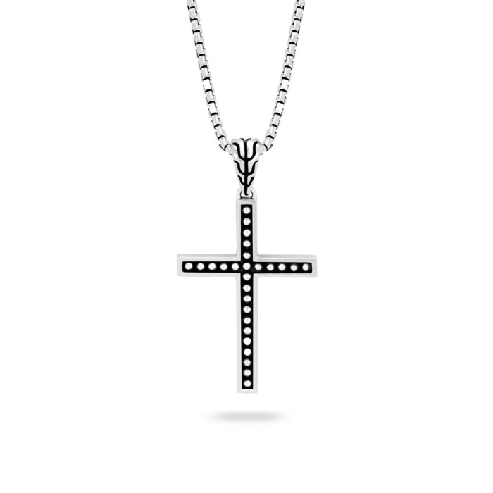 Collar Jawan amb Penjant en Creu, Plata Esterlina