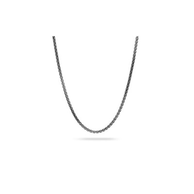 JH 2.7mm Box Chain Necklace in Dark Sterling Silver