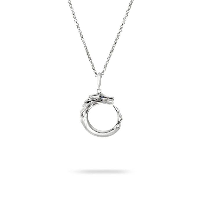 Collaret amb Penjoll Naga de JH en Plata de Llei i Safir