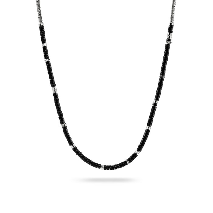 Collaret Heishi de Plata i Ònix Negre