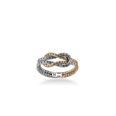 John Hardy Love Knot Ring 14K Gold & Silver