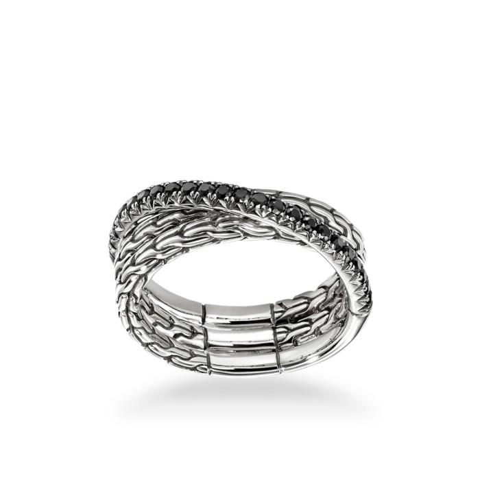 Anell Essentials Plata amb Safir Negre