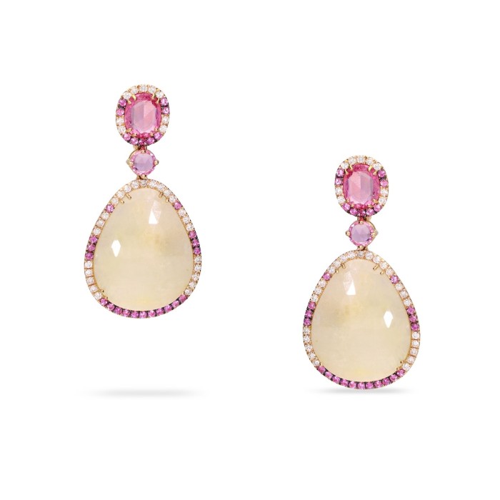 Pendientes largos con Diamantes y Zafiros