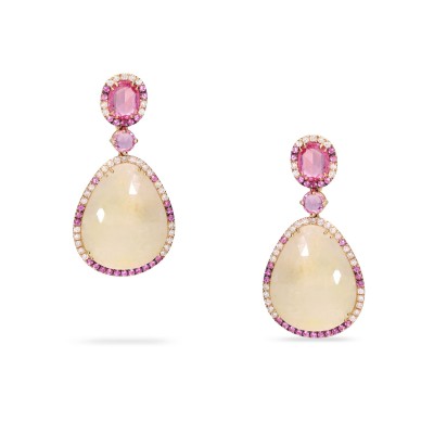 Pendientes largos con Diamantes y Zafiros
