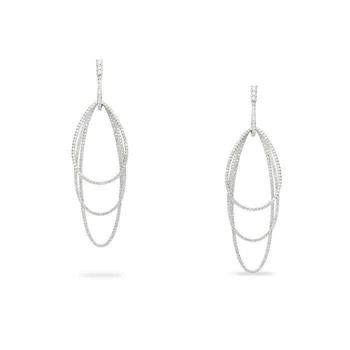 Pendientes Grau con triple aro y Diamantes
