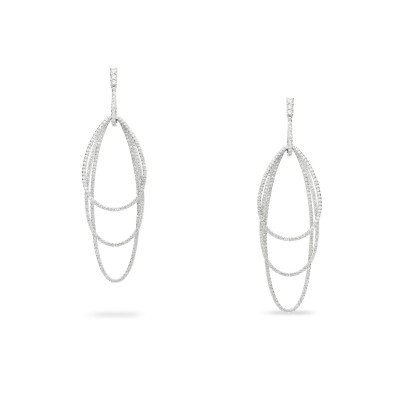 Earrings with triple hoop and Diamonds by Grau