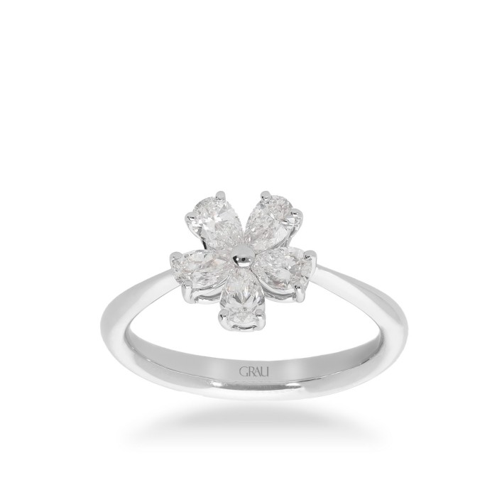 Floral White Gold Ring