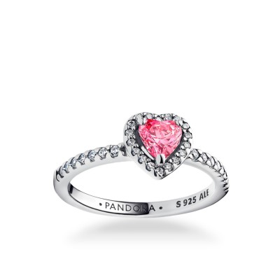 Anillo Pandora Timeless de Plata con Zirconia Rosa