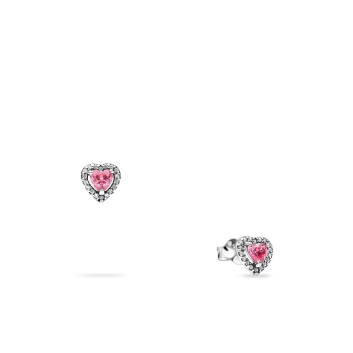 Pendientes Pandora corazón en plata