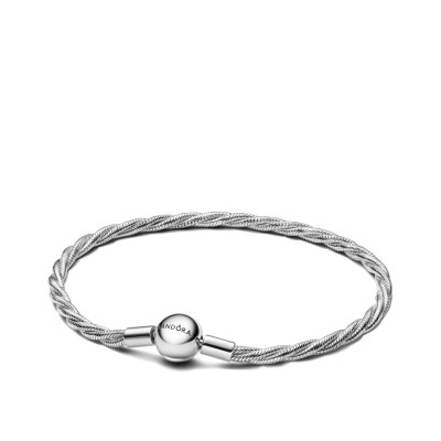 Pulsera Pandora Moments de plata con cadena trenzada