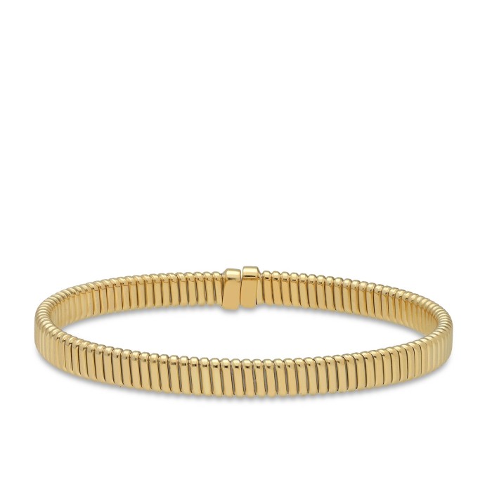 Tubogas Flat Bracelet 5mm Yellow Gold Grau