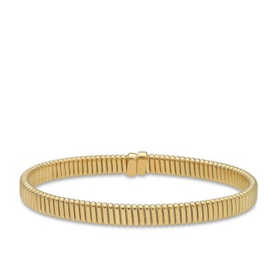 Tubogas Flat Bracelet 5mm Yellow Gold Grau