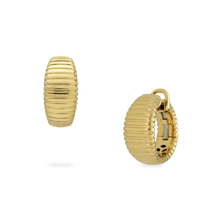 Yellow Gold Tubogas Hoop Earrings