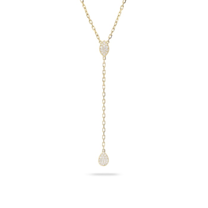 Long Yellow Gold Necklace with Diamonds