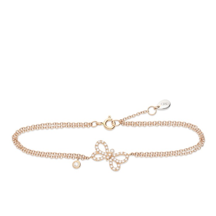 Butterfly Bracelet in Pink Gold & Diamonds
