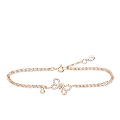 Butterfly Bracelet in Pink Gold & Diamonds