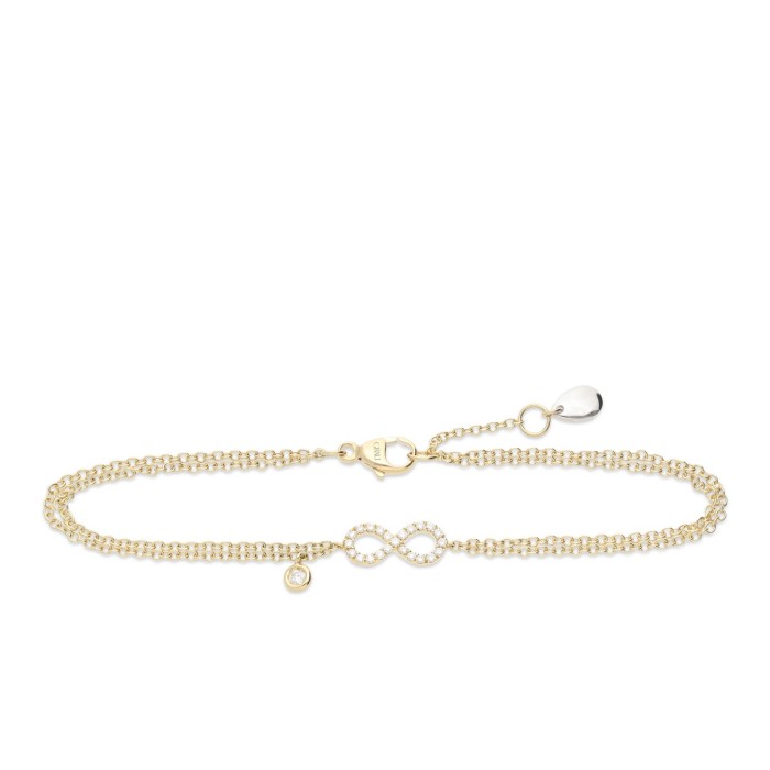 Pulsera Infinito de Oro Amarillo y Diamantes
