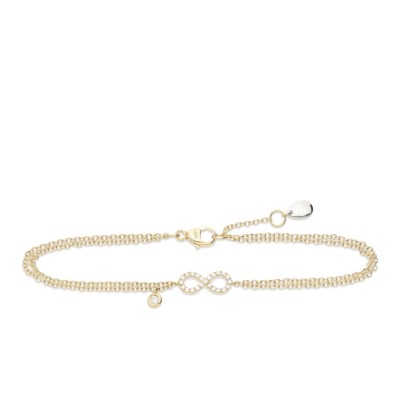 Infinity Bracelet in Yellow Gold & Diamonds