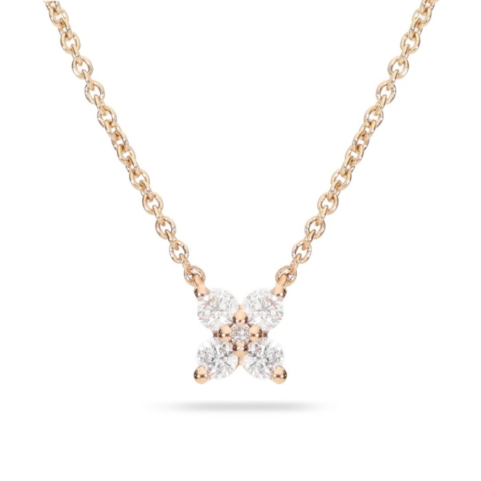 Flower Choker Pink Gold & Diamond