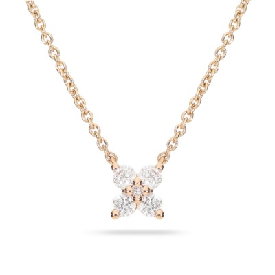 Flower Choker Pink Gold & Diamond