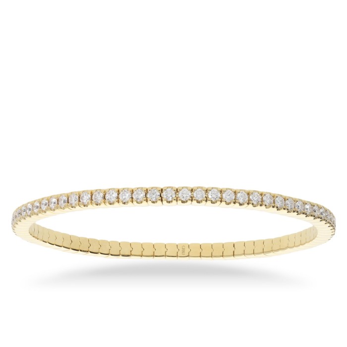 Elastic Rivière Bracelet with Yellow Gold