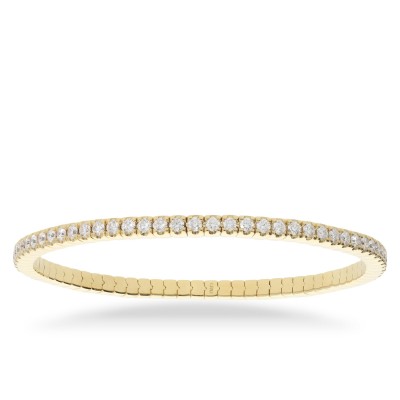 Elastic Rivière Bracelet with Yellow Gold