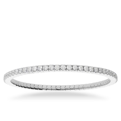 Elastic Rivière Bracelet White Gold & Diamonds