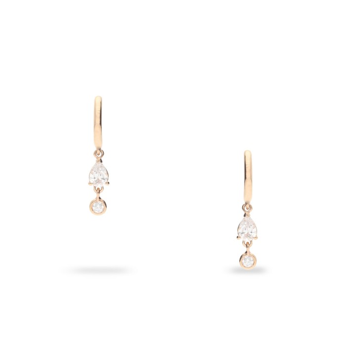 Hoop Earrings with Diamond Chatons