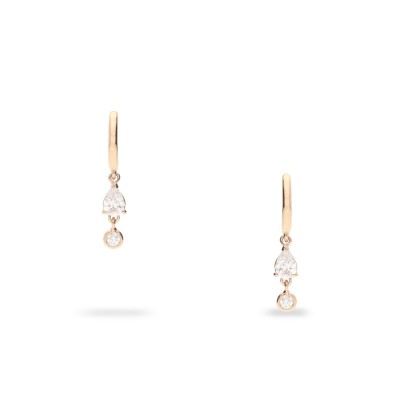 Hoop Earrings with Diamond Chatons
