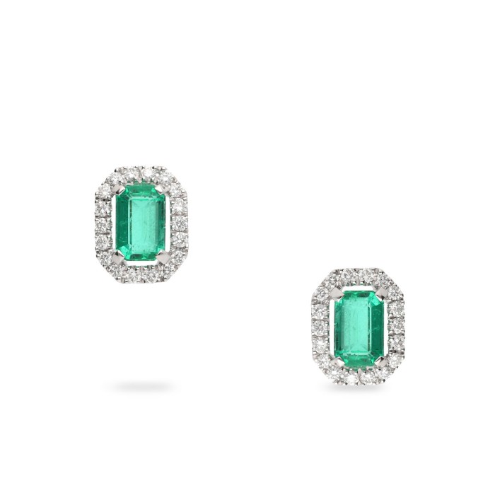 Earrings By Grau with Emerald and Diamonds
